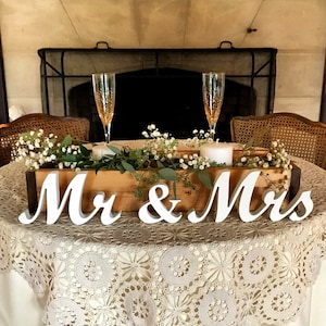 Plywood Mr & Mrs Wedding Table Sign: Rustic Sweetheart Decor