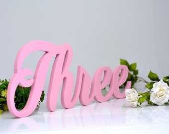 Número de madera rústico para fotos, decoración para cumpleaños infantiles