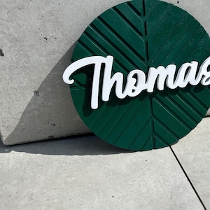 Boho Namensschild für Babys: Birkensperrholz