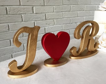 Customized Wedding Initials for Sweetheart Wedding Table Decoration | Letters Initials Decor | Freestanfing Letters Initials Wedding Decor