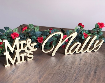 Beautiful Custom Made Wooden Family Name Sign, Family name sign for Sweetheart Wedding Table Decor, Wooden Family Name sign for Wedding