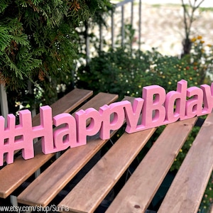 Personalized Hashtag Sign | Custom Hashtag Sign | Freestanding Wooden Hashtag Wedding Sign | Custom Hashtag Script Letters
