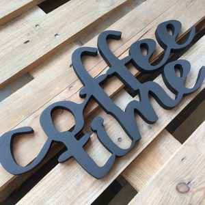 coffee sign home decor COFFEE TIME wood script wood sign wooden letter kitchen sign shabby chic wall decor art letters cottage style gift imagem 2