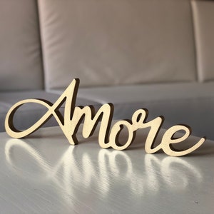 Amore sign, Wooden sign meaning Love in Italian