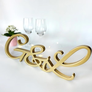 Letras brilhantes INICIAIS, mesa de casamento, letras dos noivos, decoração de mesa superior, placas de casamento autônomas para mesa dos namorados