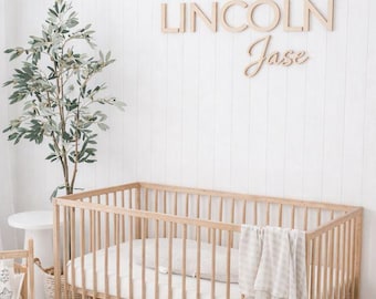 Custom Baby Name Sign for Nursery Wall | Personalized Wood Name Cutout | First and Middle Name | Boho Baby Shower Gift