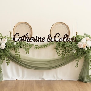 Sweetheart Wedding Table Signs, Wedding Table Name Signs, Head Table Signs Wedding Decoration, Wood Name Sign for Sweetheart Table Decor