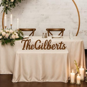 Personalized Wedding Table Sign | Wedding Head Table Name Sign | Mr & Mrs Last Name Cutout | Sweetheart Table Sign, Last Name Cutout