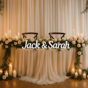 Custom Wedding Name Sign | Freestanding Last Name Sign | Personalized Wedding Name for Sweetheart table | Wedding Table Decor