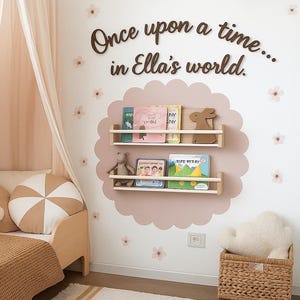 Once upon a time wood cutout | Nursery bookshelf decor | Nursery wall decor | Reading Nook Sign - Once upon a time personalized with a name