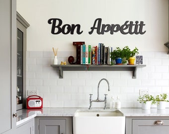kitchen decor wooden letters  Bon Appetit  kitchen sign , wall art, home decor , bar decor ,restaurant decor ,businesses sign