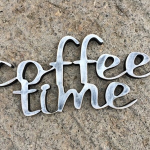 coffee sign home decor COFFEE TIME wood script wood sign wooden letter kitchen sign shabby chic wall decor art letters cottage style gift imagem 5