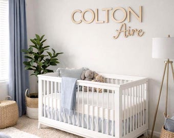 Nursery Name Sign, Custom Wooden Baby Name Sign, Personalized 3D Wood Name Cutout, Cursive Nursery Wall Decor, Baby Shower Gift