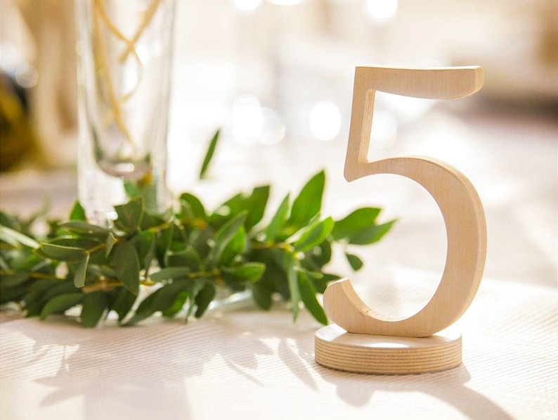 Wood Table Numbers, Set Table numbers, Table numbers, Wedding table sign, Wedding table number, Wedding table numbers set image 4