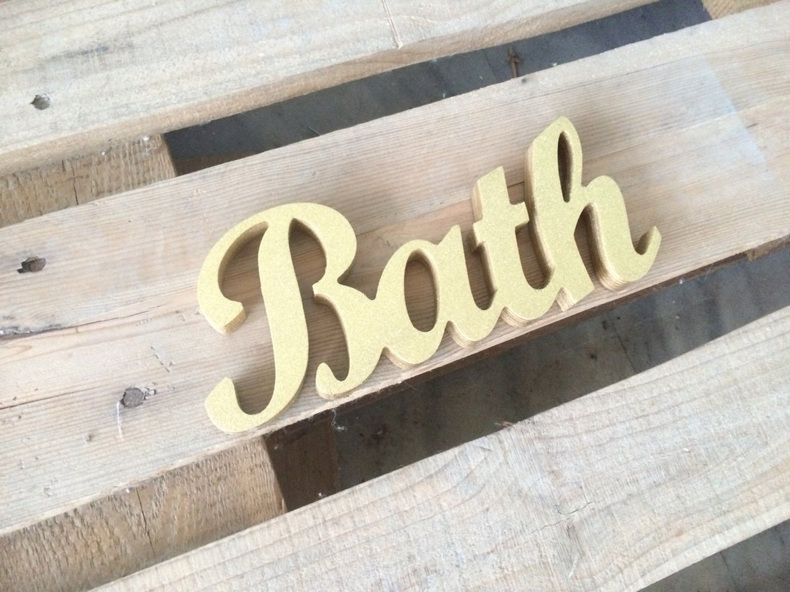 Wall Decor Sign for Bath Bath Sign Wooden Letters Bathroom Etsy