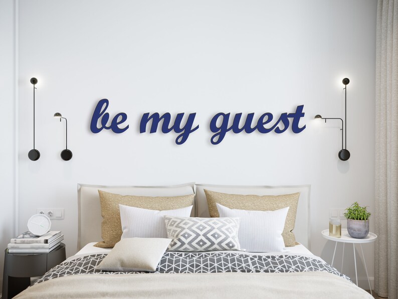 Home Wall Decoration Be My Guest Hanging Decor Decals Wooden Sign Room