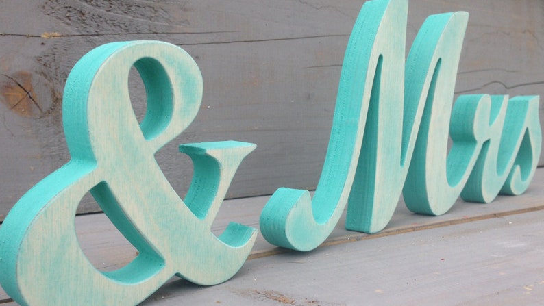 Gatsby style, Art deco wedding signs Mr. & Mrs. , wooden letters wedding table decoration, freestanding Mr and Mrs signs sweetheart table image 7