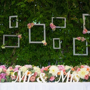 Gatsby style, Art deco wedding signs Mr. & Mrs. , wooden letters wedding table decoration, freestanding Mr and Mrs signs sweetheart table image 3