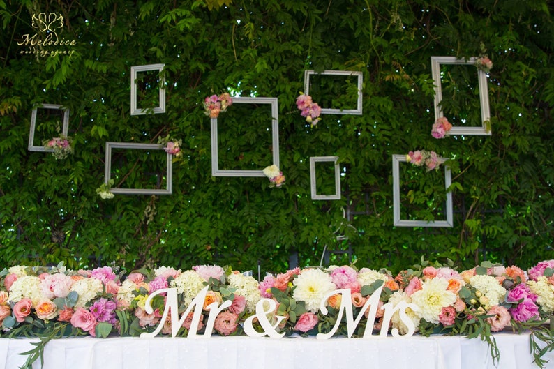 Gatsby style, Art deco wedding signs Mr. & Mrs. , wooden letters wedding table decoration, freestanding Mr and Mrs signs sweetheart table image 3