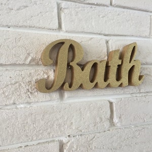 Wall decor sign for bath -  Bath sign wooden letters bathroom decor, cottage chic  wood sign, rustic signage for bathroom, bath wood sign