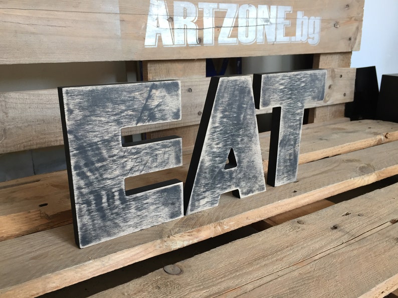 Comer letrero cocina signo comer madera letras decoración del - Etsy México