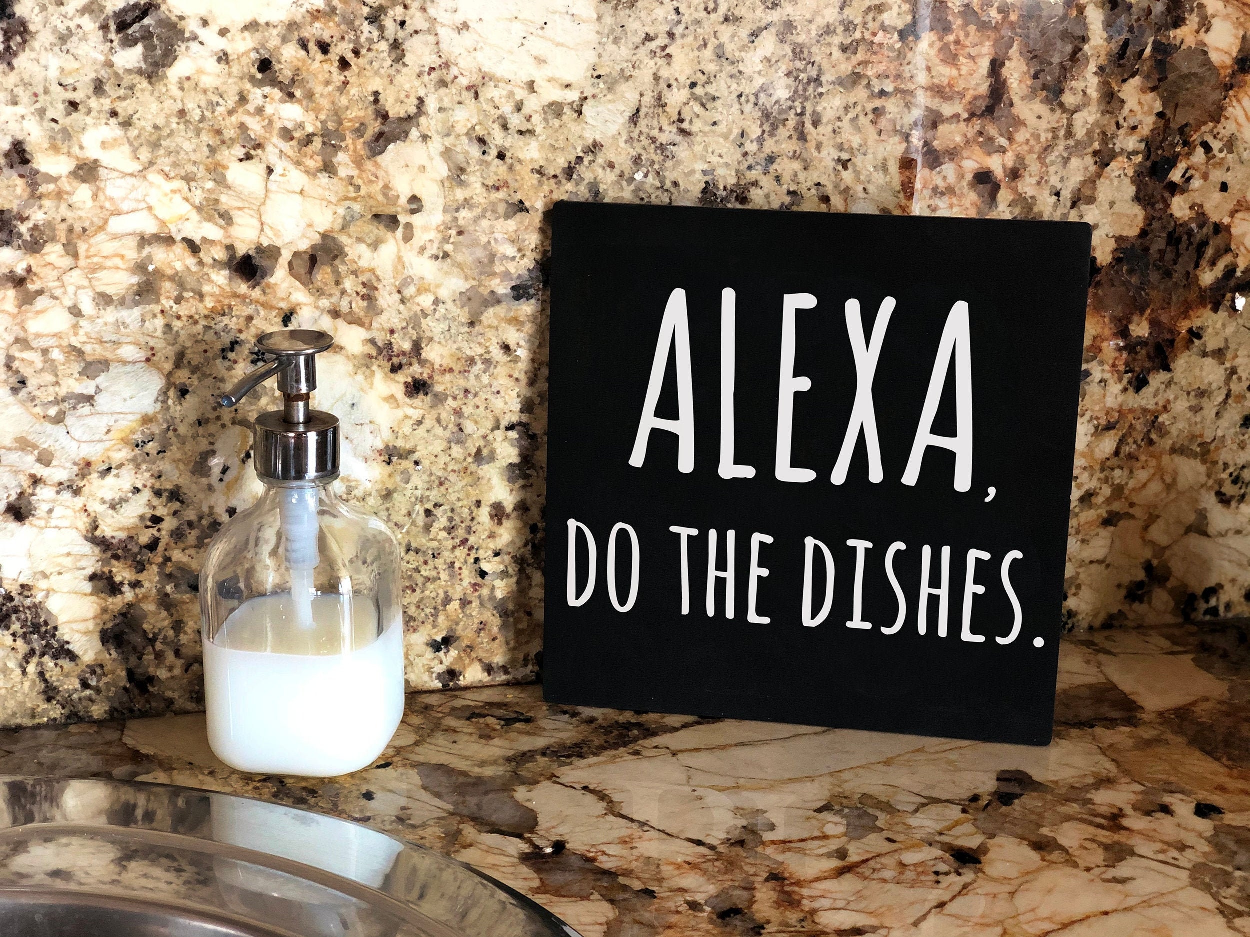 Kitchen Floor Mat, Alexa Do the Dishes, Funny Quote Kitchen Decor,  Farmhouse Kitchen 