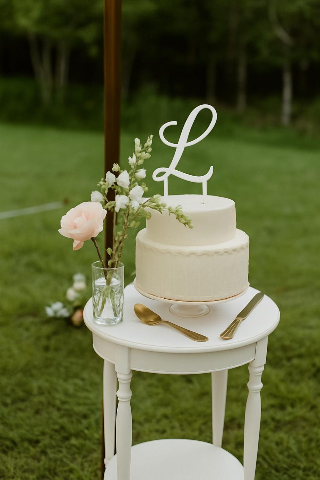 Custom Wooden Letter Cake Topper | Monogram Initial for Wedding ...
