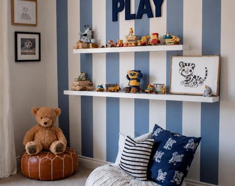 Lass uns spielen Holzschild - Kinderzimmer Dekor, Spielzimmer Wandkunst, Buntes Kinderzimmer Schild, Holzbuchstaben für das Spielzimmer - Spielzimmerwand