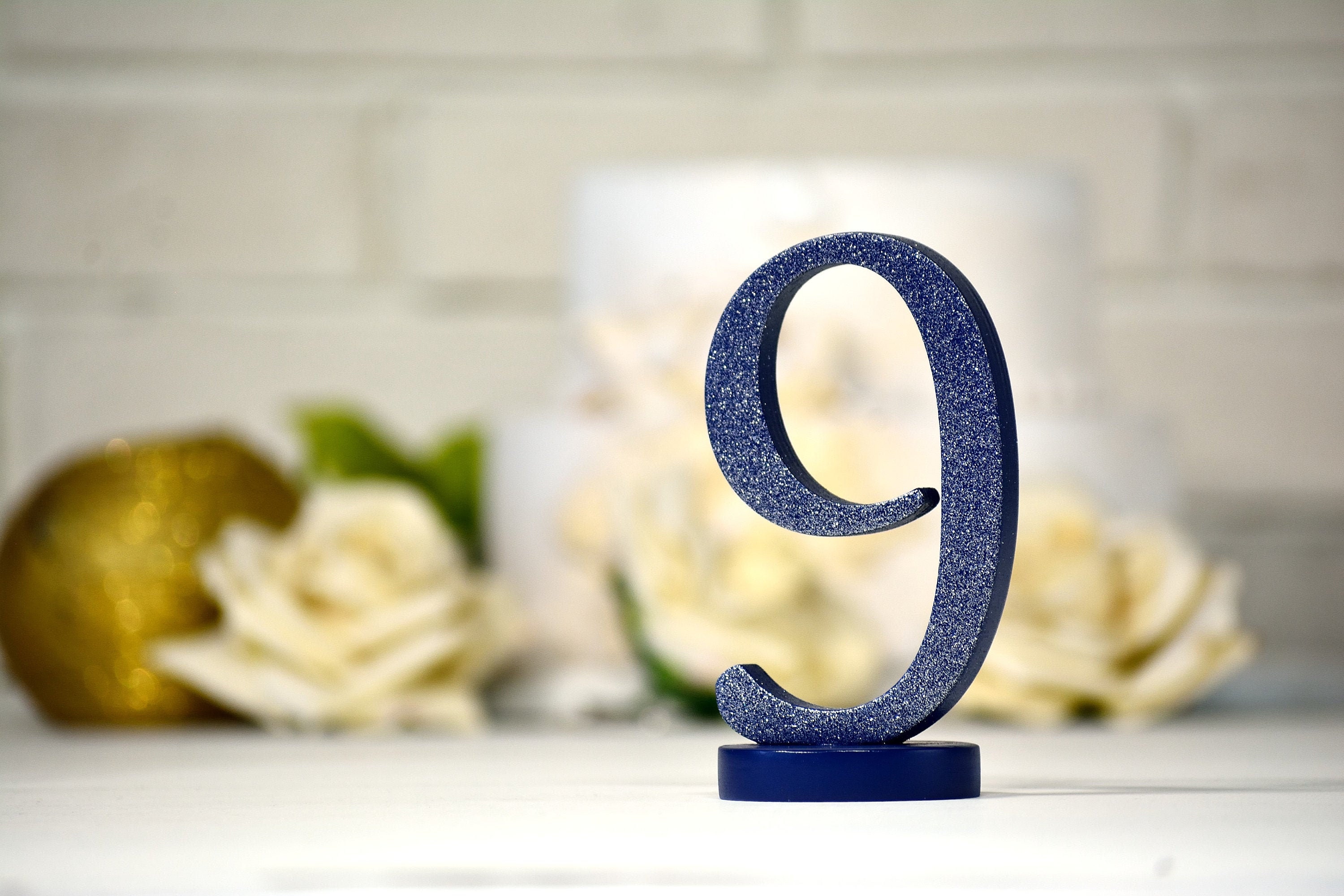 Wedding Table Numbers, Wood Table Number with Glitter, Sparkling table numbers