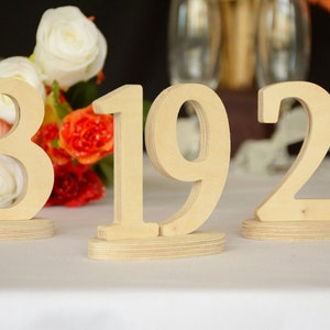 Wood Table Numbers, Set Table numbers, Table numbers, Wedding table sign, Wedding table number, Wedding table numbers set image 2