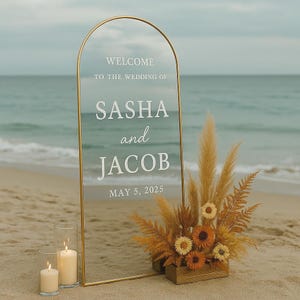 Wedding Decal, Wedding Mirror Decal, Welcome Wedding Sign, Welcome To Our Wedding Decal Vinyl Decal, DIY Vinyl Names And Date