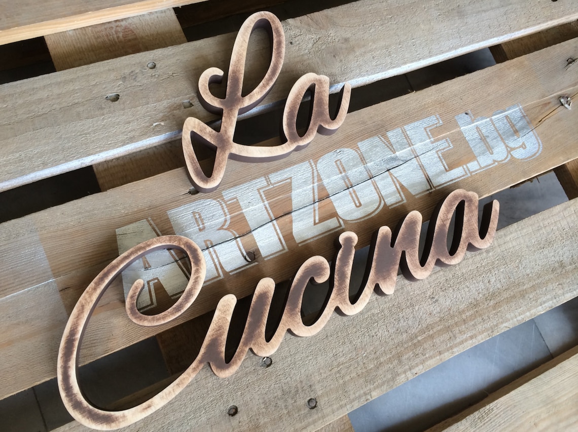 Italian Kitchen La Cucina Rustic Sign Decor Farmhouse Rustic | Etsy