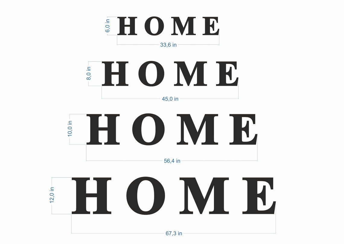 HOME Wall Sign Decoration Large Home 3D Letters Wooden Etsy UK