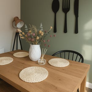 Rustic Kitchen Utensil Wall Decor: Wooden Spoon, Fork & Knife image 2