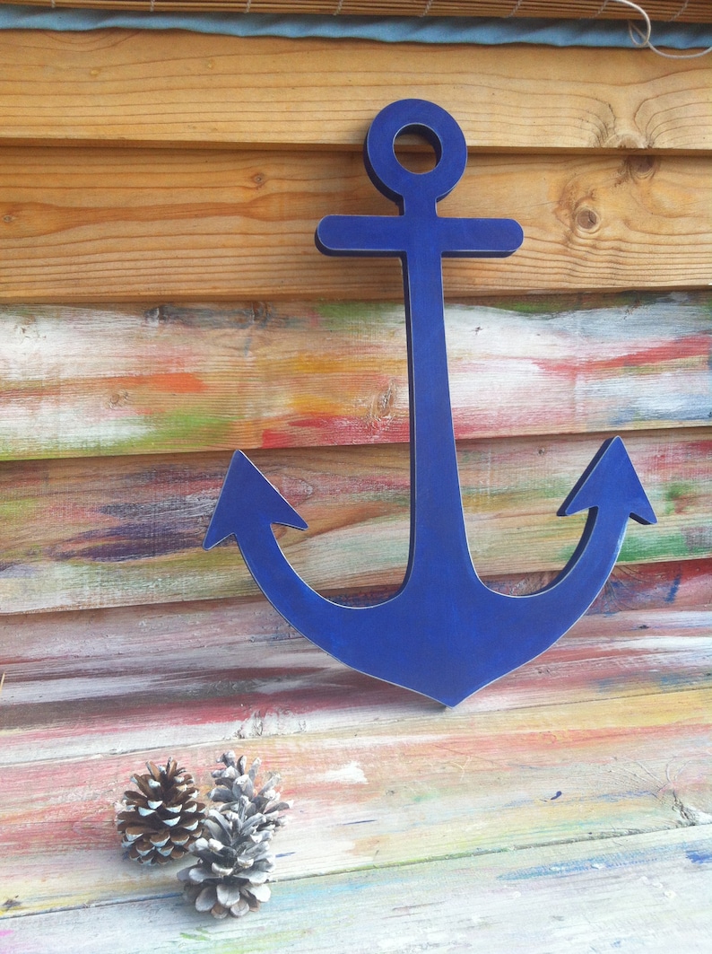 Anchor Decor, Nautical Decor, Wooden Anchor image 3