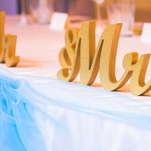 Gatsby style, Art deco wedding signs Mr. & Mrs. , wooden letters wedding table decoration, freestanding Mr and Mrs signs sweetheart table image 2