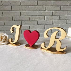 Glitter Initials ampersand and 2 letters your name initials Personalized Table Signs. Personalized gift for wedding. Gift for the bride image 5