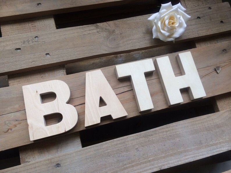 Bathroom decor BATH sign wooden letters bathroom Etsy