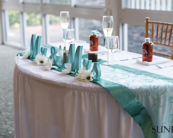 Light blue Mr and Mrs Sign, Wedding Top Table Sign, Sweetheart Table Sign, Freestanding Cutout Letters for Reception, Wedding gift