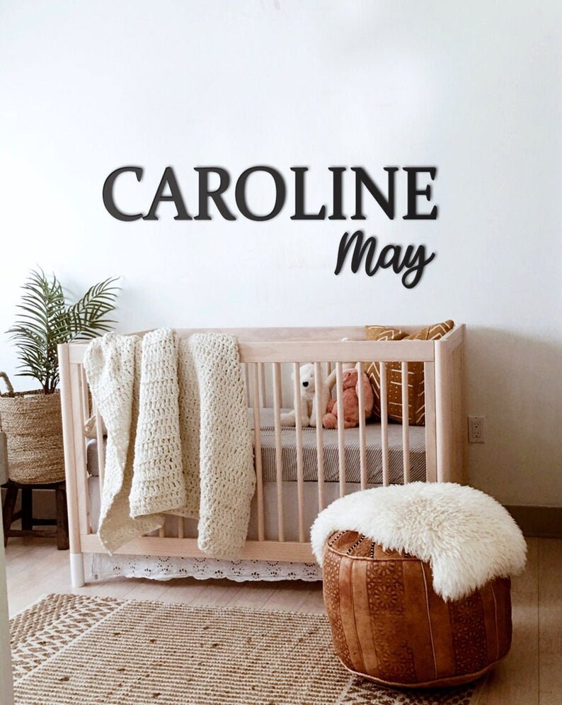 BABY Nursery NAME Letters Above the Crib NAME Sign Nursery Etsy
