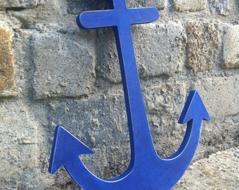 big Anchor sign Beach House / Lake House  cottage decor wood signed