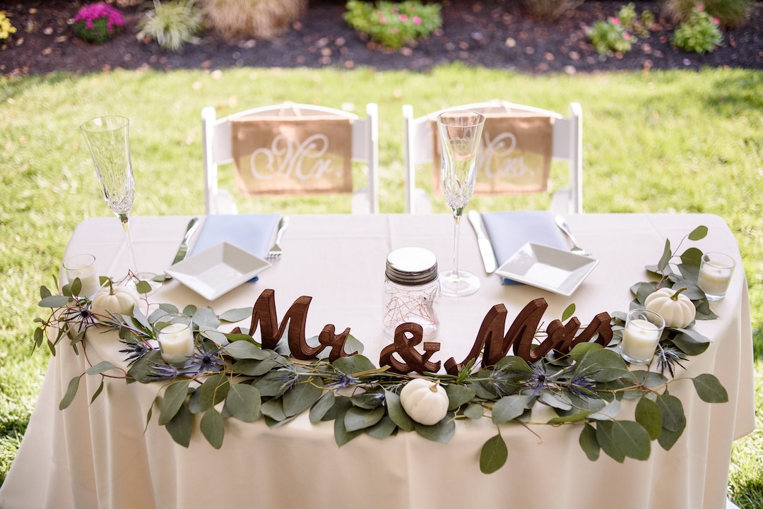 GOLD Mr. & Mrs. Letters Wedding Table Decoration, Freestanding GOLD Mr ...