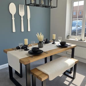 Rustic Kitchen Utensil Wall Decor: Wooden Spoon, Fork & Knife image 3