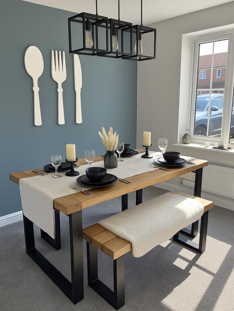 Rustic Kitchen Utensil Wall Decor: Wooden Spoon, Fork & Knife image 3