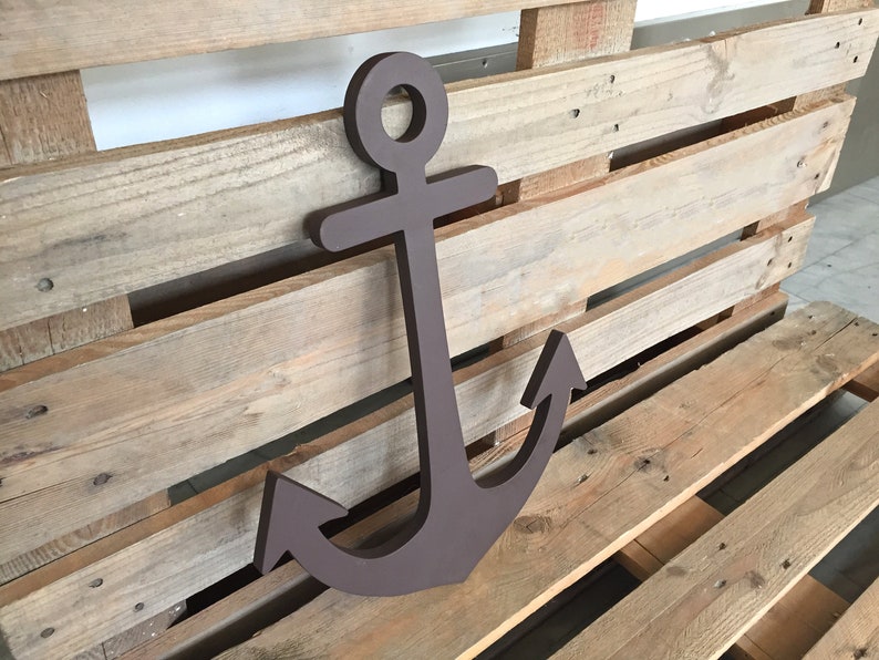 Anchor Decor, Nautical Decor, Wooden Anchor image 6