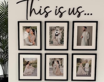 This is Us - Cartello da parete in legno / Decorazione da parete con foto di famiglia