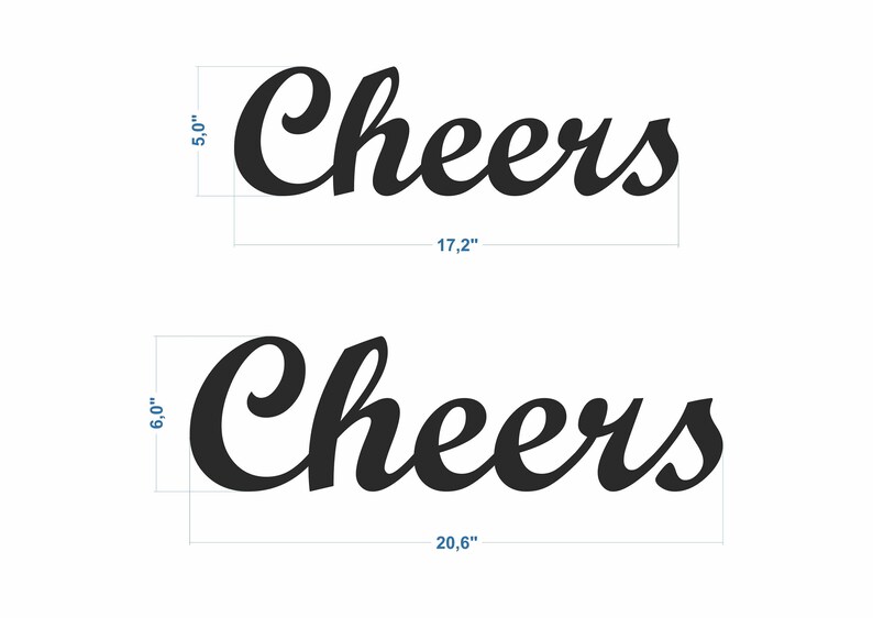 Cheers Script Wooden Letters. Wedding Bar Sign. Party Sign. - Etsy