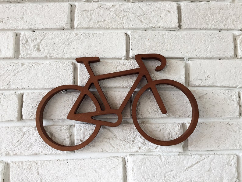 Plywood bike sign stand up bicycle perfect for shelf decor Etsy