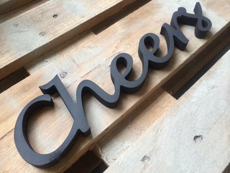 Bar Sign CHEERS Man Cave Cheers Sign Bar Decor Beer Sign Etsy Canada