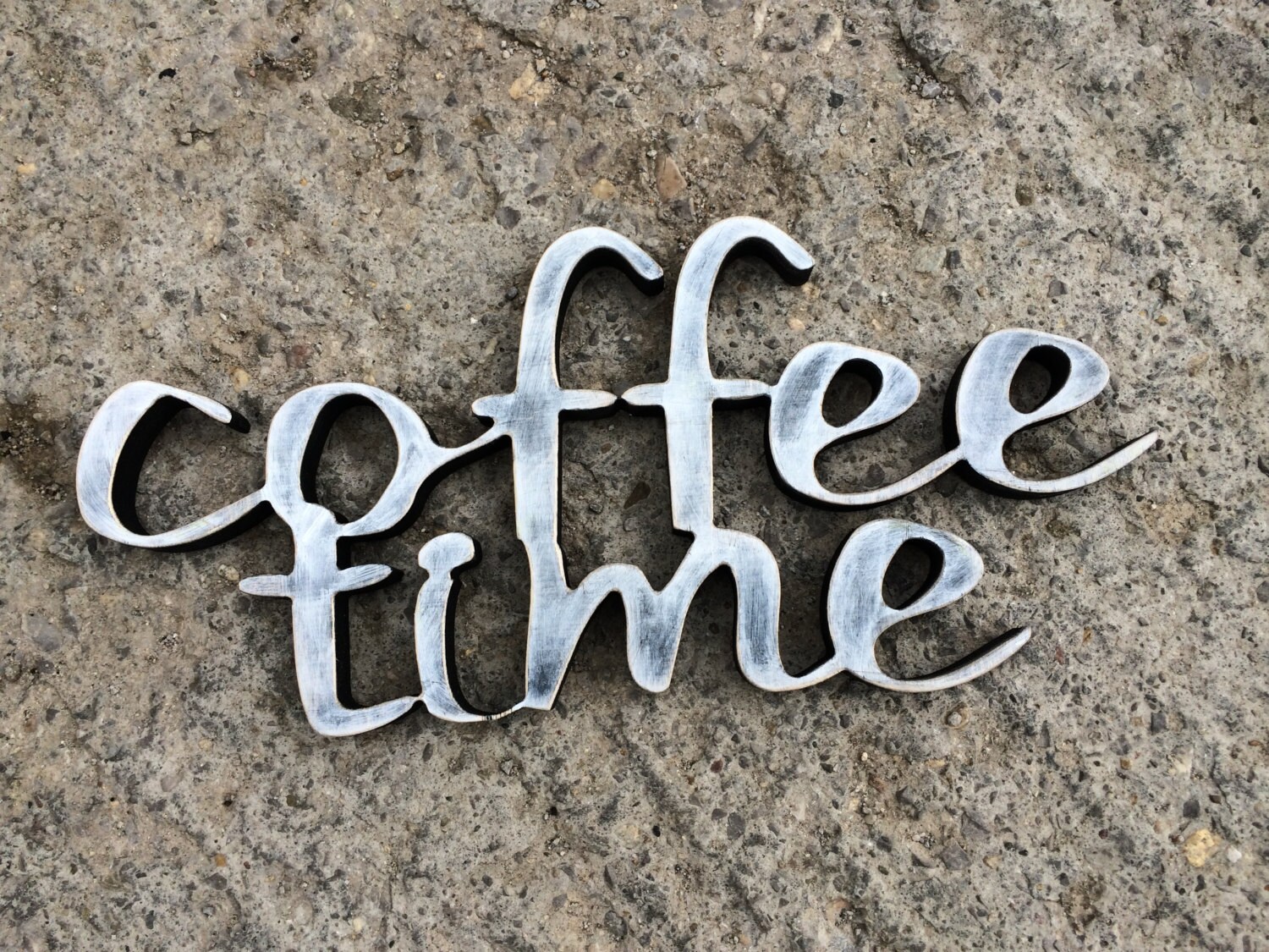 Coffee Sign Home Decor COFFEE TIME Wood Script Wood Sign Etsy